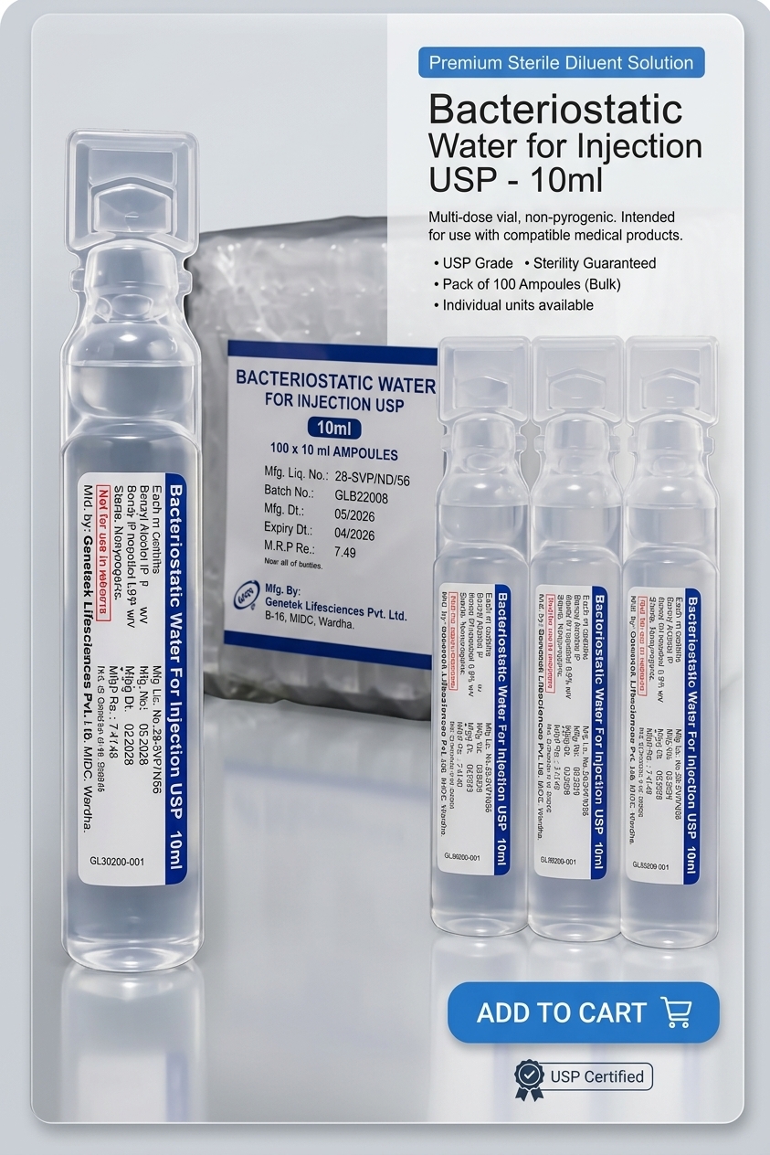 Genetek Bacteriostatic Water product packaging